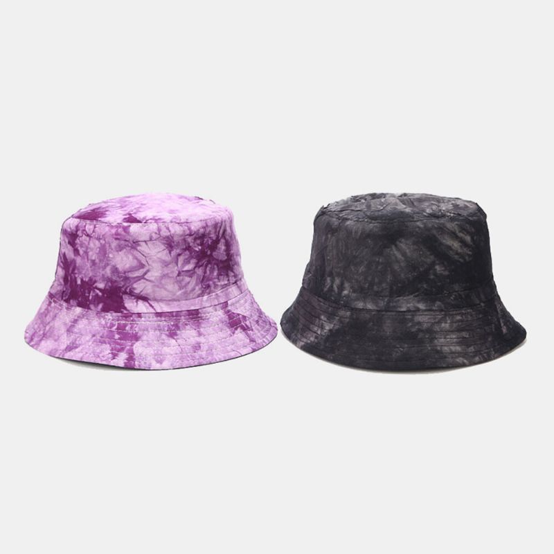 Motif De Peinture À L'encre Tie-dye Chapeau De Pêcheur Chapeau De Bassin Double Face Chapeau De Soleil Chapeau Seau