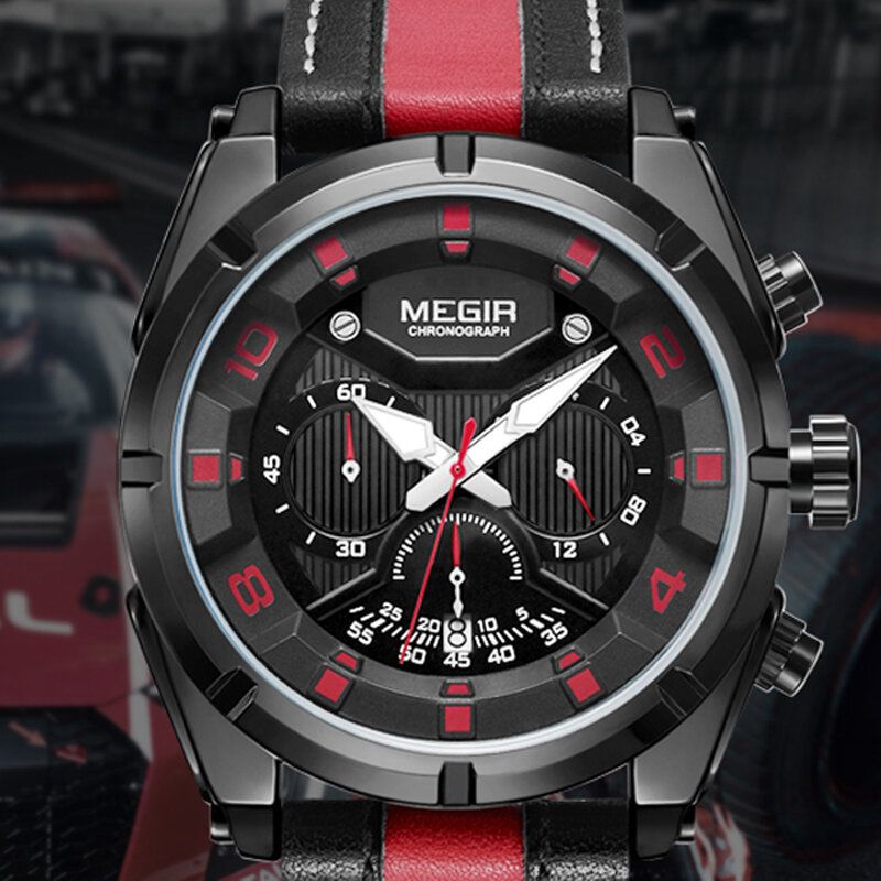 Multifonction Sport Lumineux Avec Calendrier Chronographe 3atm Étanche Hommes Montre À Quartz