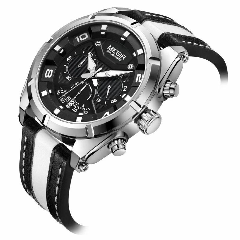 Multifonction Sport Lumineux Avec Calendrier Chronographe 3atm Étanche Hommes Montre À Quartz