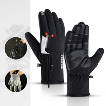 Nouveaux Gants Imperméables En Plein Air Quart Zipper Écran Tactile Hommes Et Femmes Équitation Sports Chauds Randonnée Ski Plus Épaississement