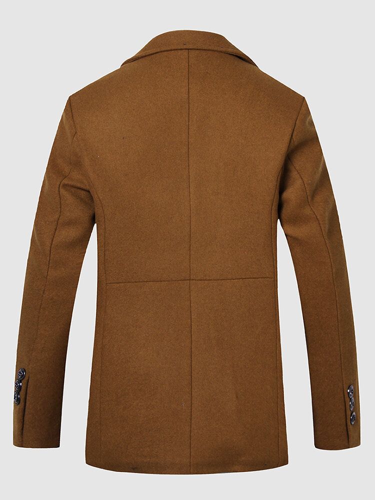 Nouveaux Manteaux De Laine Coupe-vent Pour Hommes Vieux Père D'âge Moyen Chargés De Longues Vestes De Marée