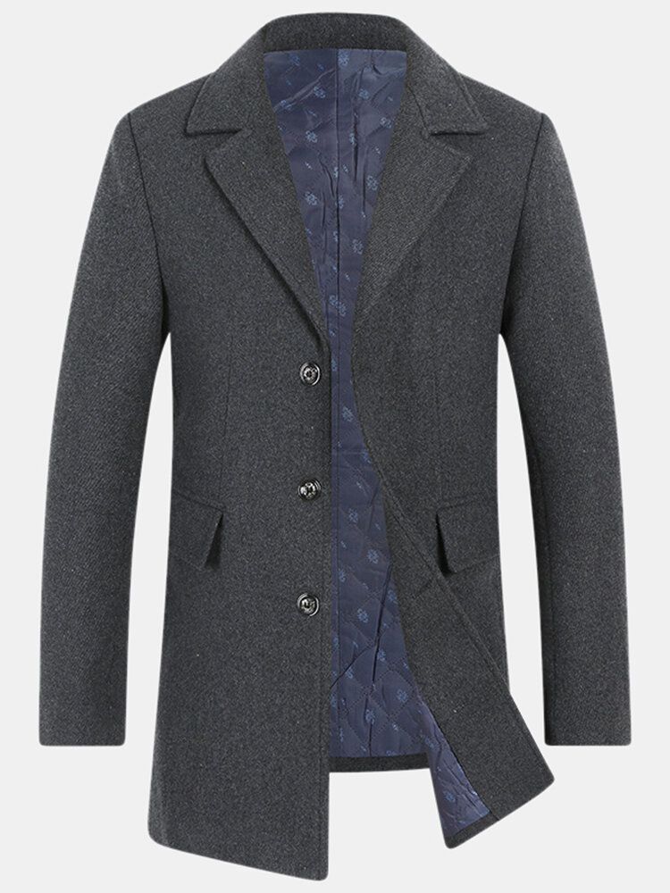 Nouveaux Manteaux De Laine Coupe-vent Pour Hommes Vieux Père D'âge Moyen Chargés De Longues Vestes De Marée