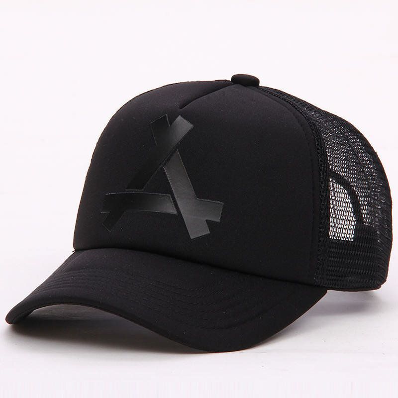 Nouvelle Mode Lettre A Casquette De Baseball Unisexe Net Surface Respirant Hip Hop Chapeaux Été Crème Solaire Chapeau De Soleil