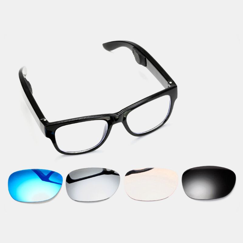 Oreillette Bluetooth Unisexe Anti-lumière Bleue Intelligence Touch Outdoor Riding Plain Glasses