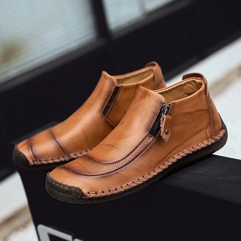 Oxfords Décontractés En Cuir Véritable Pour Hommes