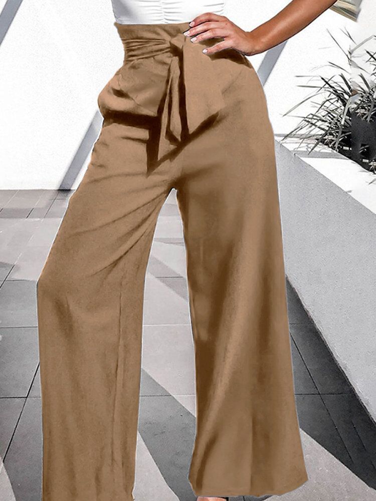 Pantalon 100% Polyester Avec Poches Latérales Plissées Pour Femme