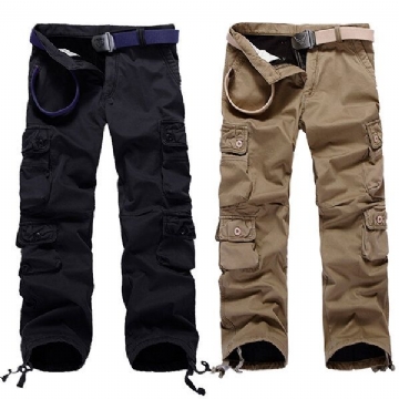 Pantalon Cargo Épais En Coton Doublé Polaire Pour Homme