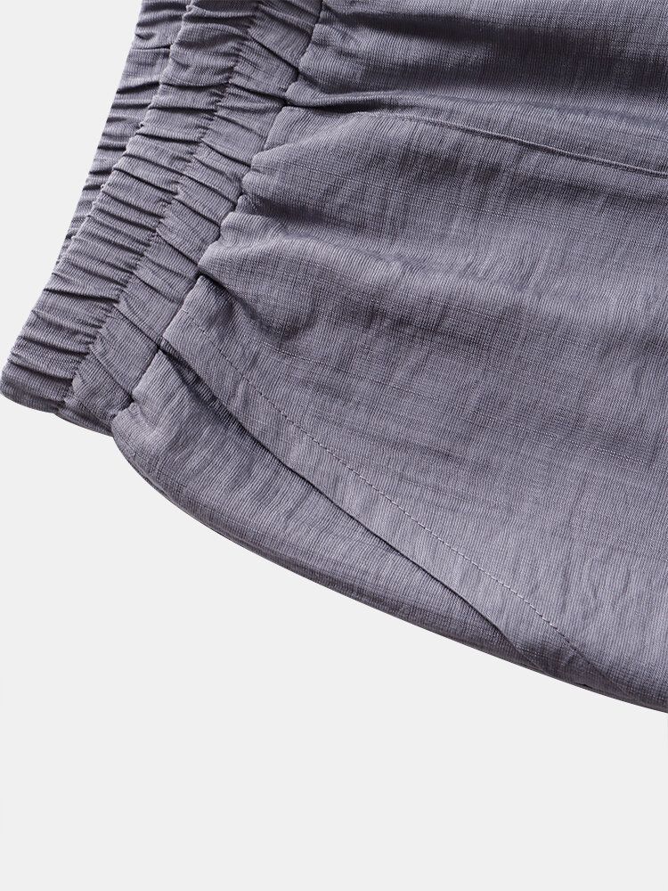 Pantalon Décontracté Avec Poche À Taille Élastique De Couleur Unie Pour Femme