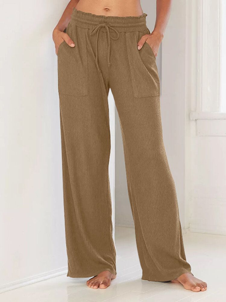 Pantalon Décontracté À Jambe Large Pour Femme