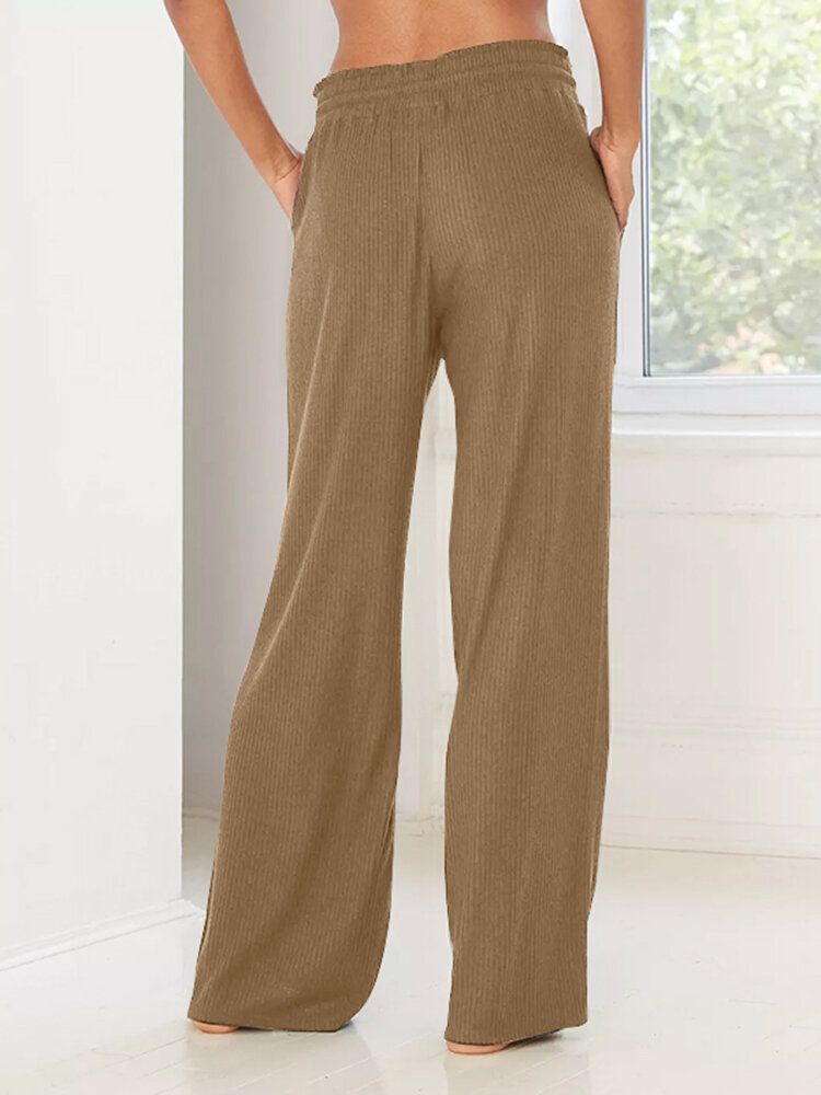 Pantalon Décontracté À Jambe Large Pour Femme