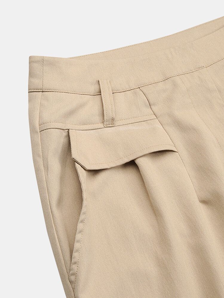 Pantalon Décontracté Taille Haute À Fermeture Éclair Pour Femme Avec Poche