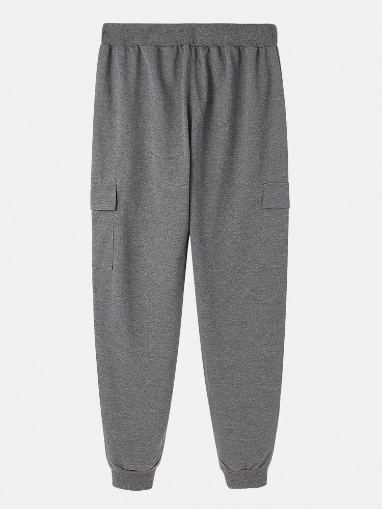 Pantalon De Jogging En Coton À Plusieurs Poches Avec Cordon De Serrage Pour Homme