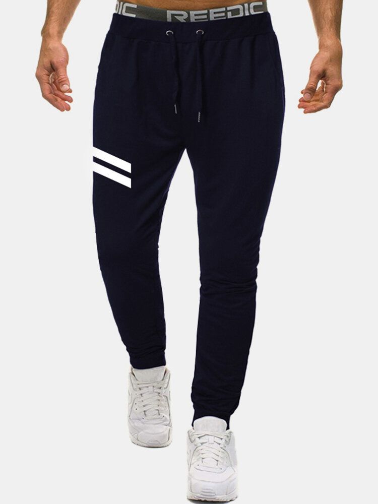 Pantalon De Jogging En Coton À Rayures Avec Cordon De Serrage Pour Homme