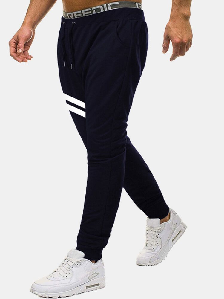 Pantalon De Jogging En Coton À Rayures Avec Cordon De Serrage Pour Homme