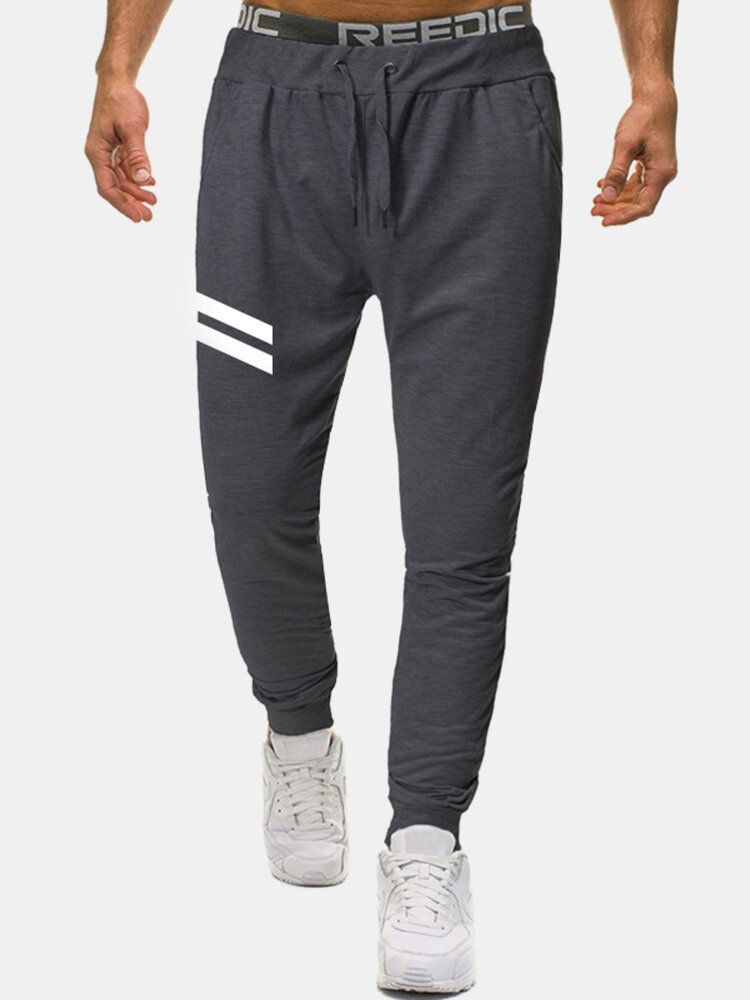 Pantalon De Jogging En Coton À Rayures Avec Cordon De Serrage Pour Homme