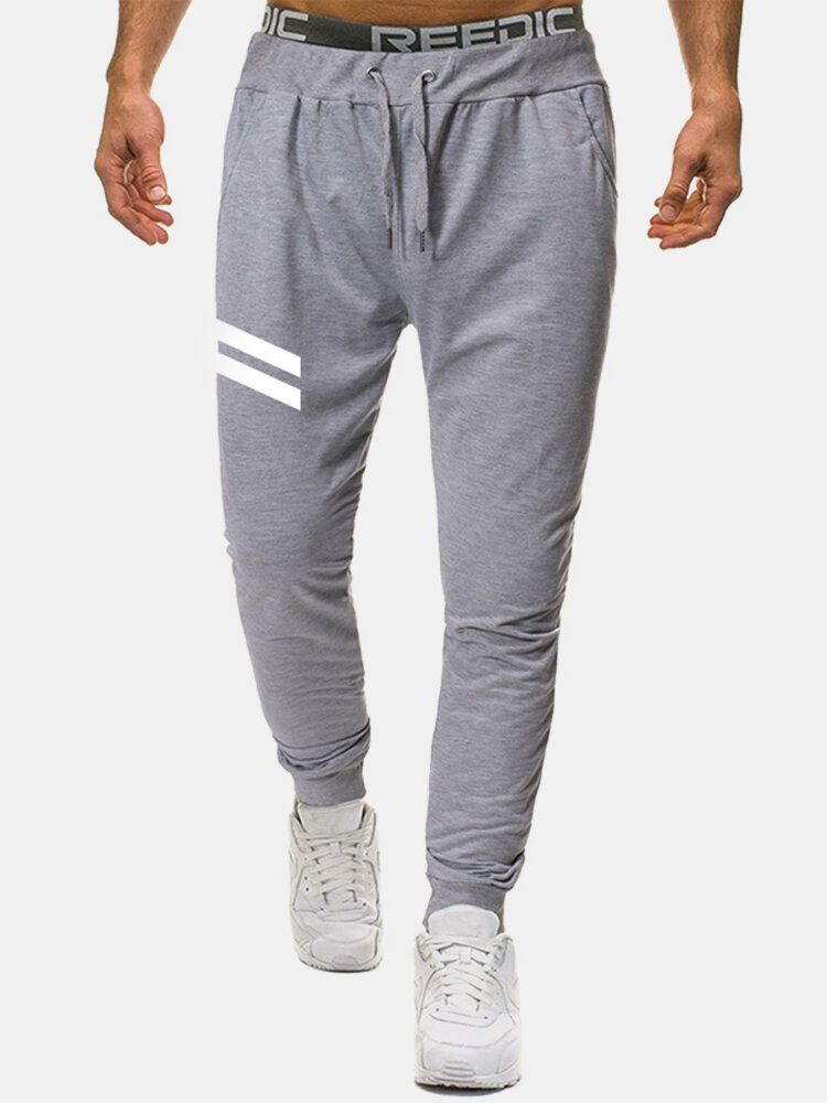 Pantalon De Jogging En Coton À Rayures Avec Cordon De Serrage Pour Homme