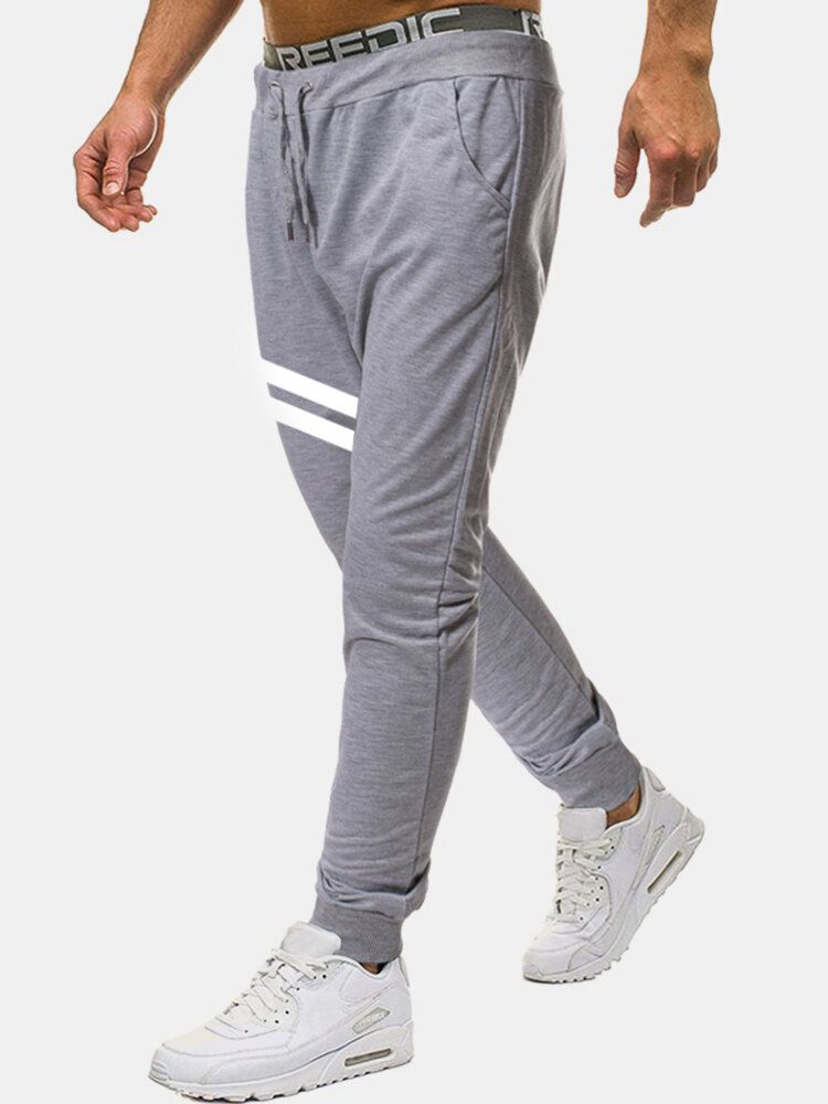 Pantalon De Jogging En Coton À Rayures Avec Cordon De Serrage Pour Homme