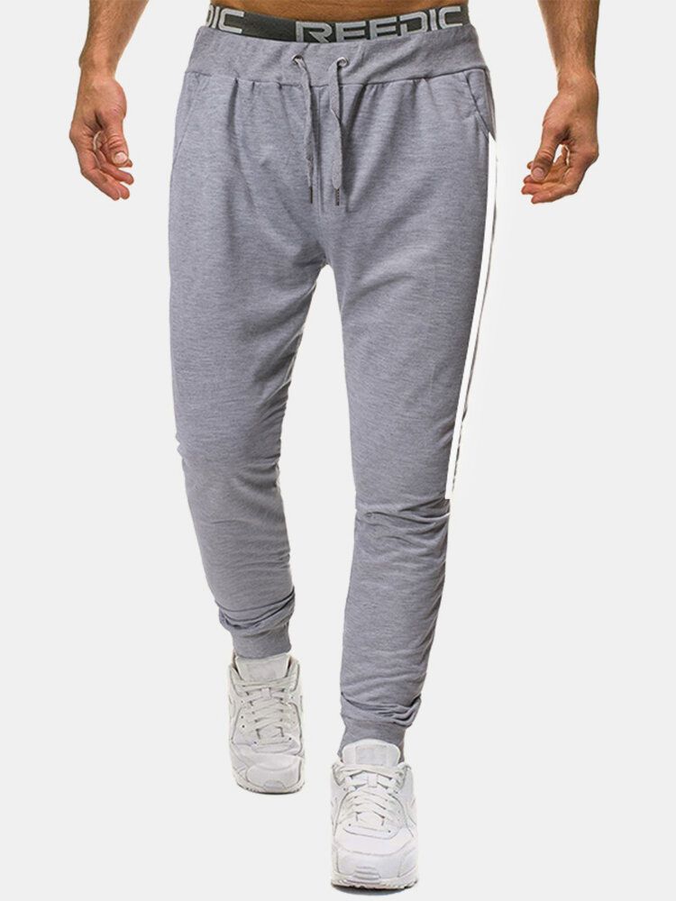 Pantalon De Jogging Décontracté En Coton À Rayures Latérales Pour Hommes