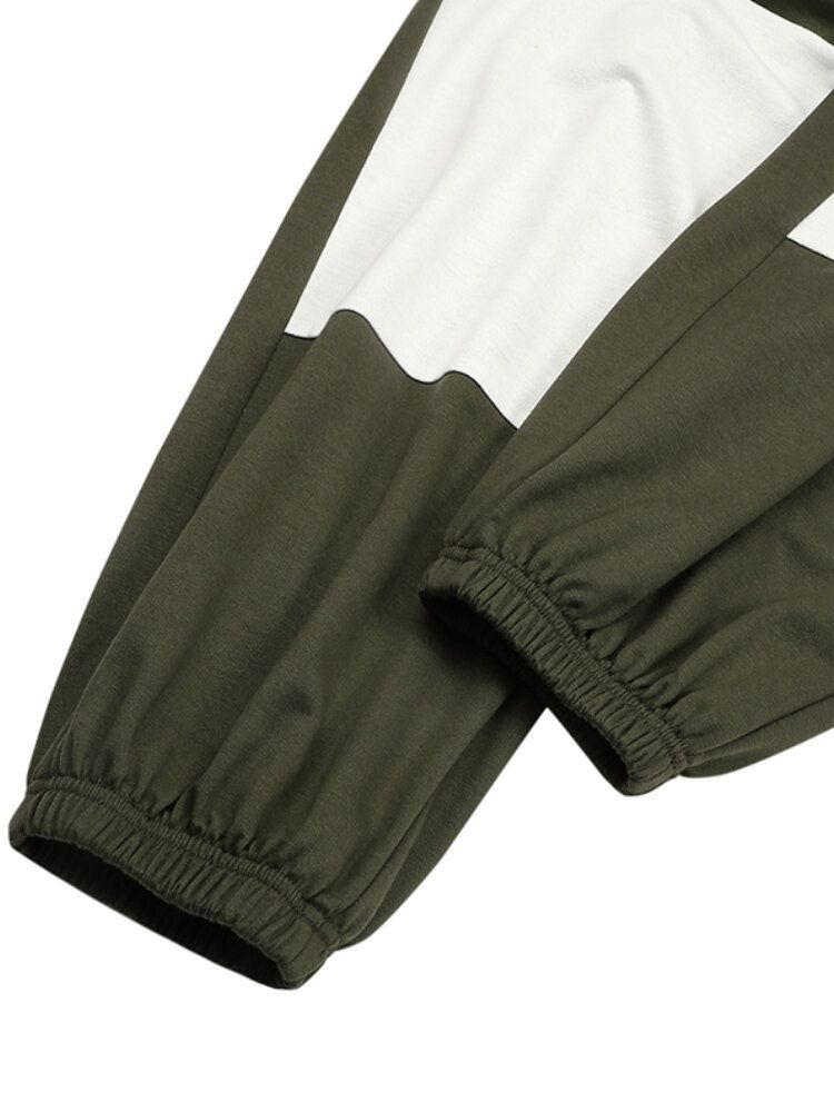 Pantalon De Jogging À La Taille Avec Cordon De Serrage Pour Femme Avec Bloc De Couleur Et Poche