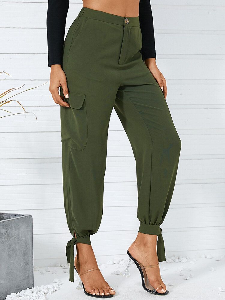 Pantalon De Jogging Taille Haute Décontracté Pour Femme Avec Poche