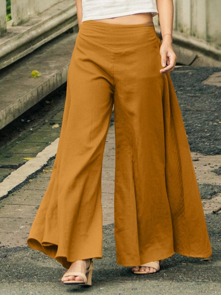 Pantalon Large À Taille Élastique Pour Femme