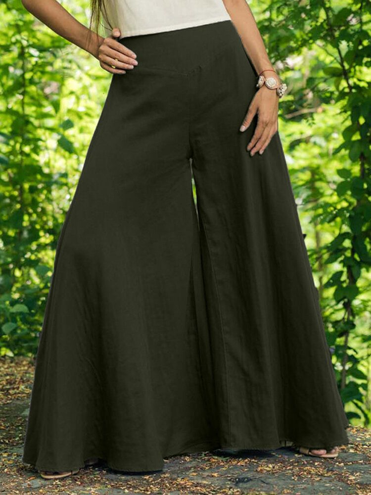 Pantalon Large À Taille Élastique Pour Femme