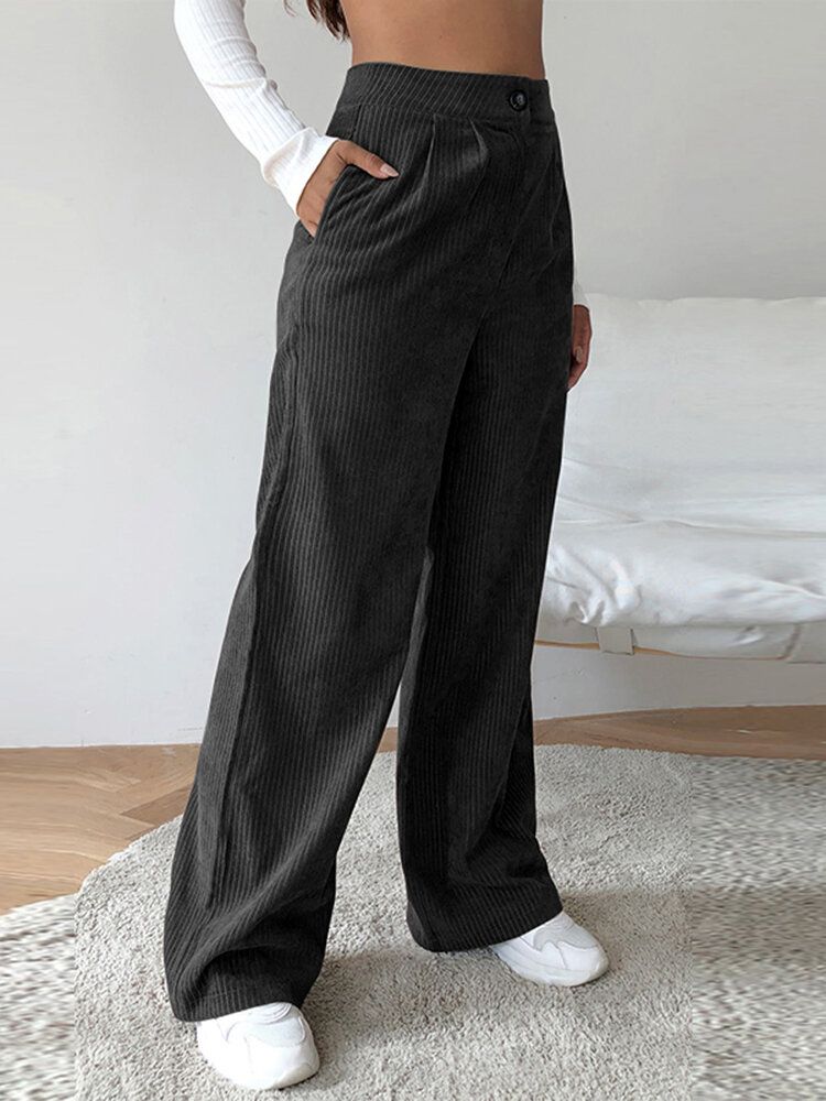 Pantalon Rétro En Velours Côtelé Pour Femme