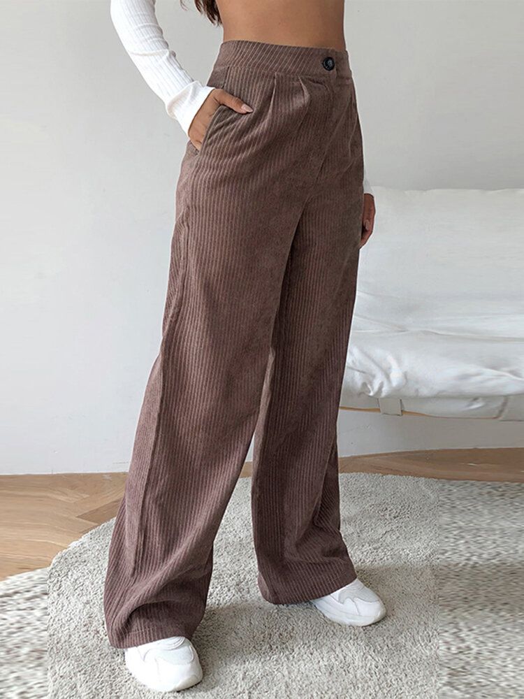 Pantalon Rétro En Velours Côtelé Pour Femme