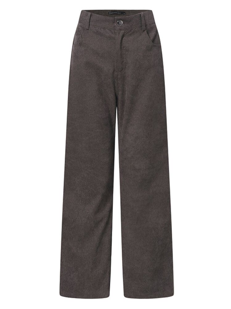 Pantalon Rétro En Velours Côtelé Pour Femme Avec Fermeture À Glissière Sur Le Devant