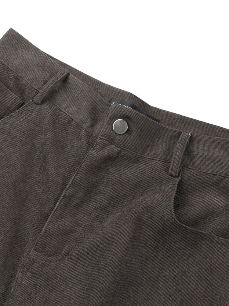 Pantalon Rétro En Velours Côtelé Pour Femme Avec Fermeture À Glissière Sur Le Devant