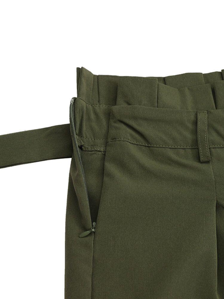 Pantalon Sarouel Cargo À Lacets À Taille Plissée Pour Femmes Avec Poches