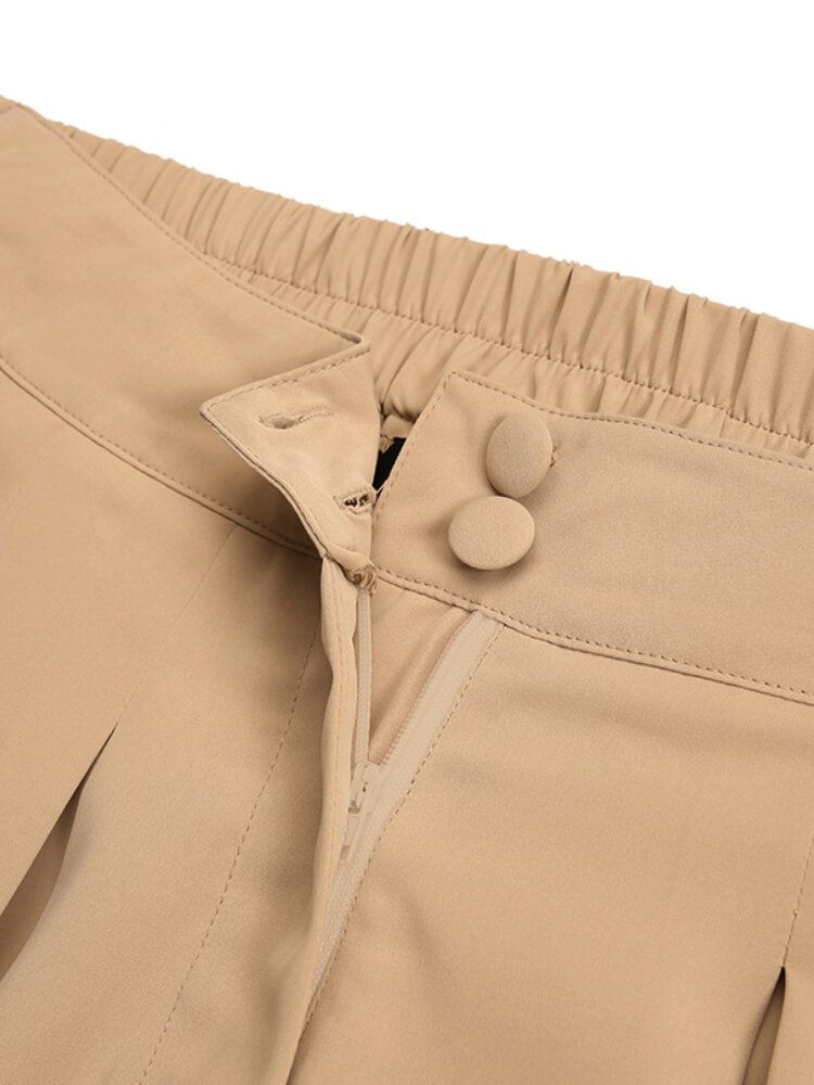 Pantalon Sarouel Décontracté Plissé À Taille Haute Pour Femme