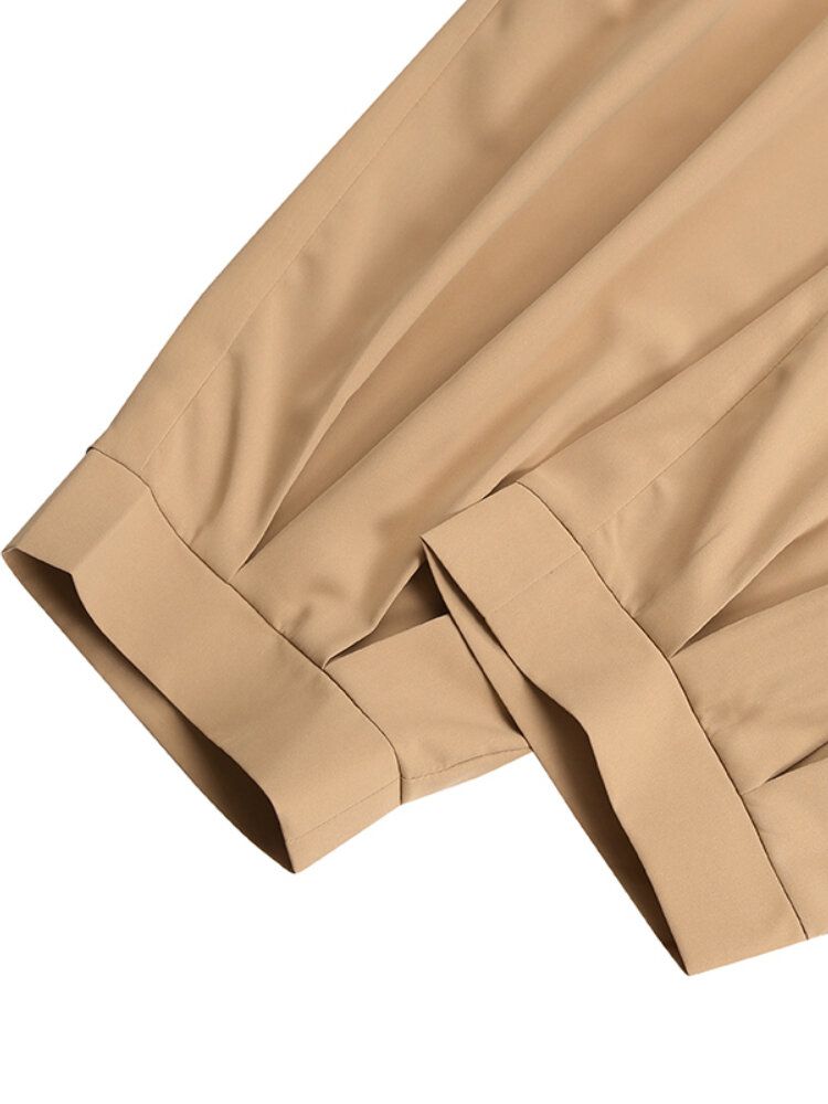 Pantalon Sarouel Décontracté Plissé À Taille Haute Pour Femme