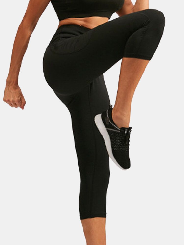 Pantalon Taille Haute De Yoga Sport Évacuant L'humidité Pour Femmes