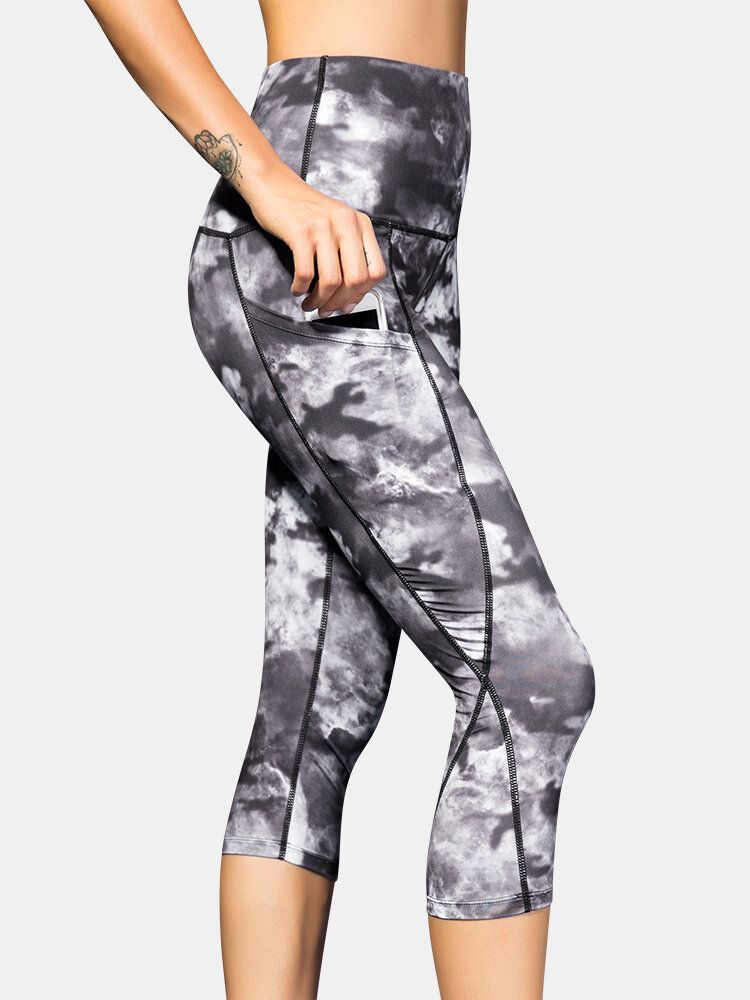 Pantalon De Yoga Sport Slim Taille Haute À Séchage Rapide Pour Femmes Avec Poche Latérale