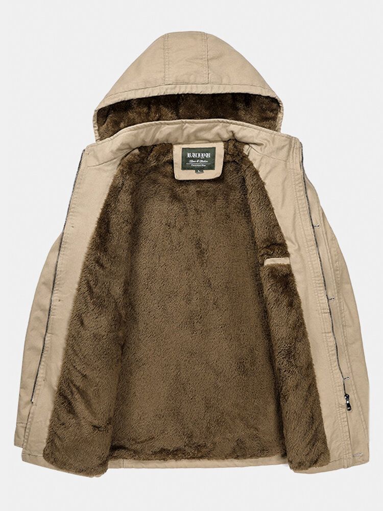 Parkas À Capuche Décontractées Et Chaudes Doublées De Polaire Pour Hommes