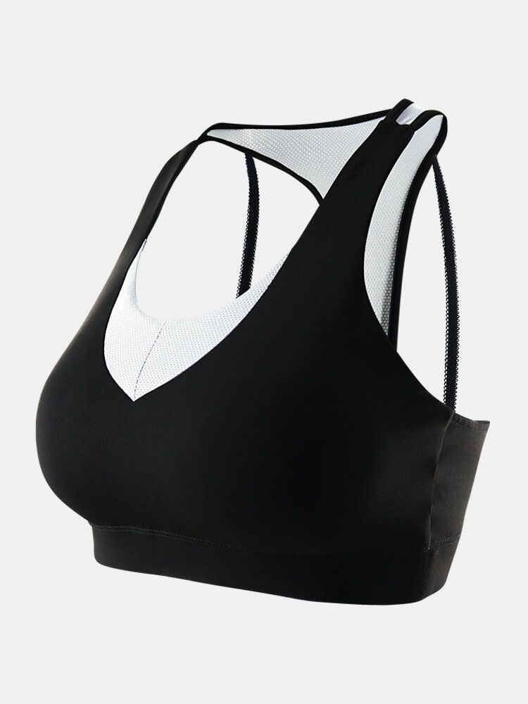 Plus Size Women Patchwork Wireless Fitness Yoga Sport Bras