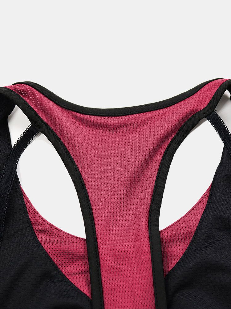 Plus Size Women Patchwork Wireless Fitness Yoga Sport Bras