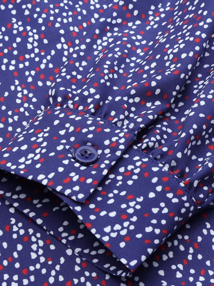 Polka Dot Imprimé Col Rond Dos Fermeture Éclair Décontracté Manches Longues Maxi Robes