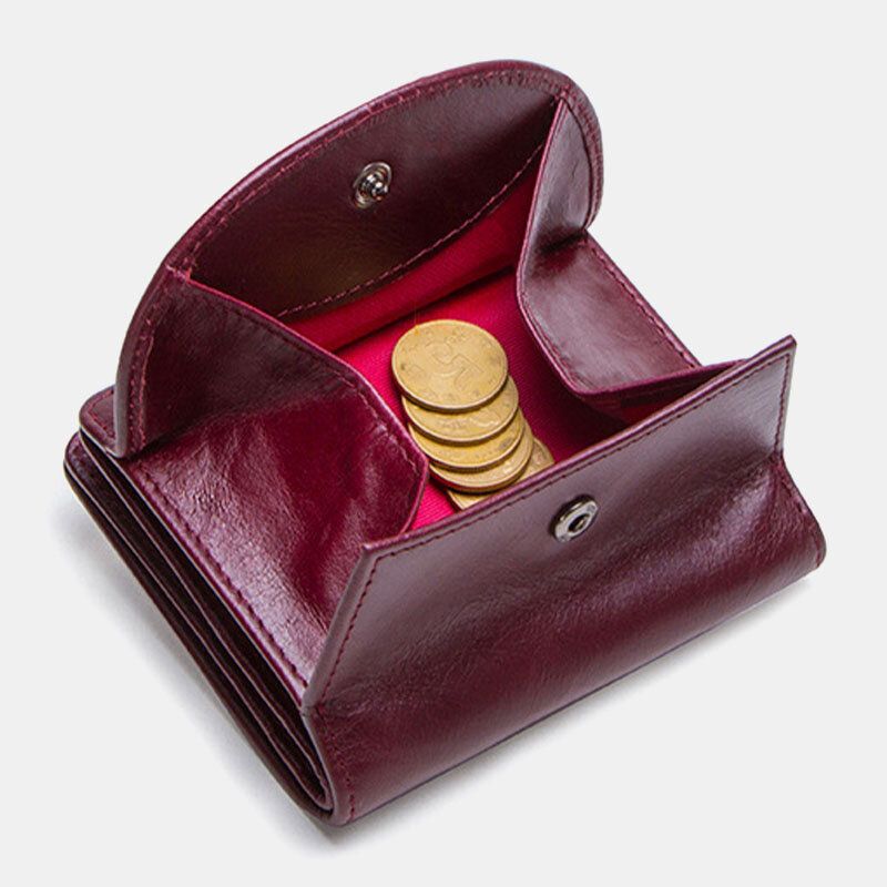 Porte-monnaie En Cuir Véritable Pour Femme Avec 8 Emplacements Pour Cartes