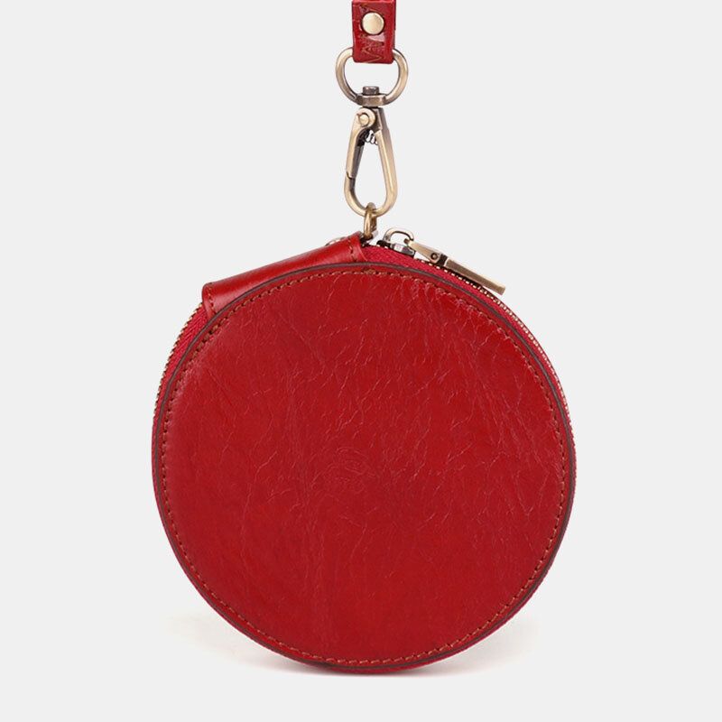 Porte-monnaie Rond En Cuir Véritable Vintage Pour Hommes