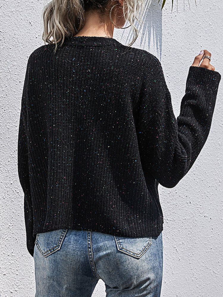 Pull Cardigan Décontracté À Double Poches Pour Femmes