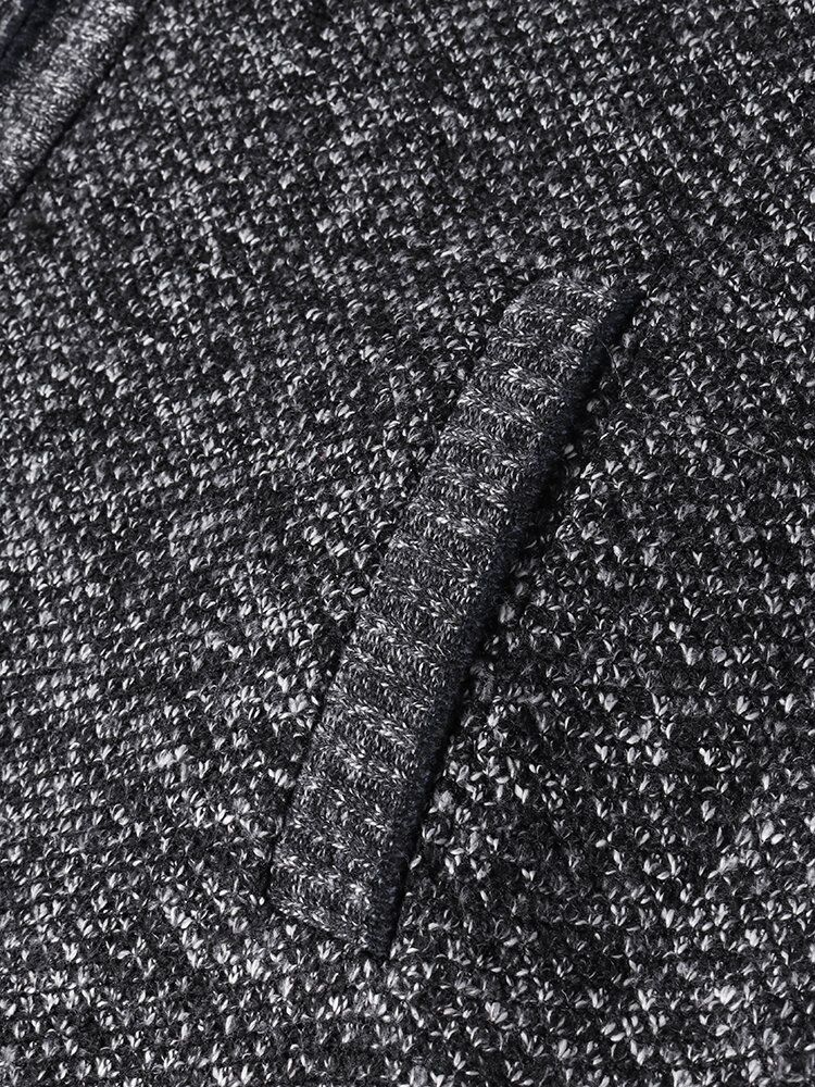 Pull Cardigan Décontracté Épais Tricoté À Col Montant Pour Hommes