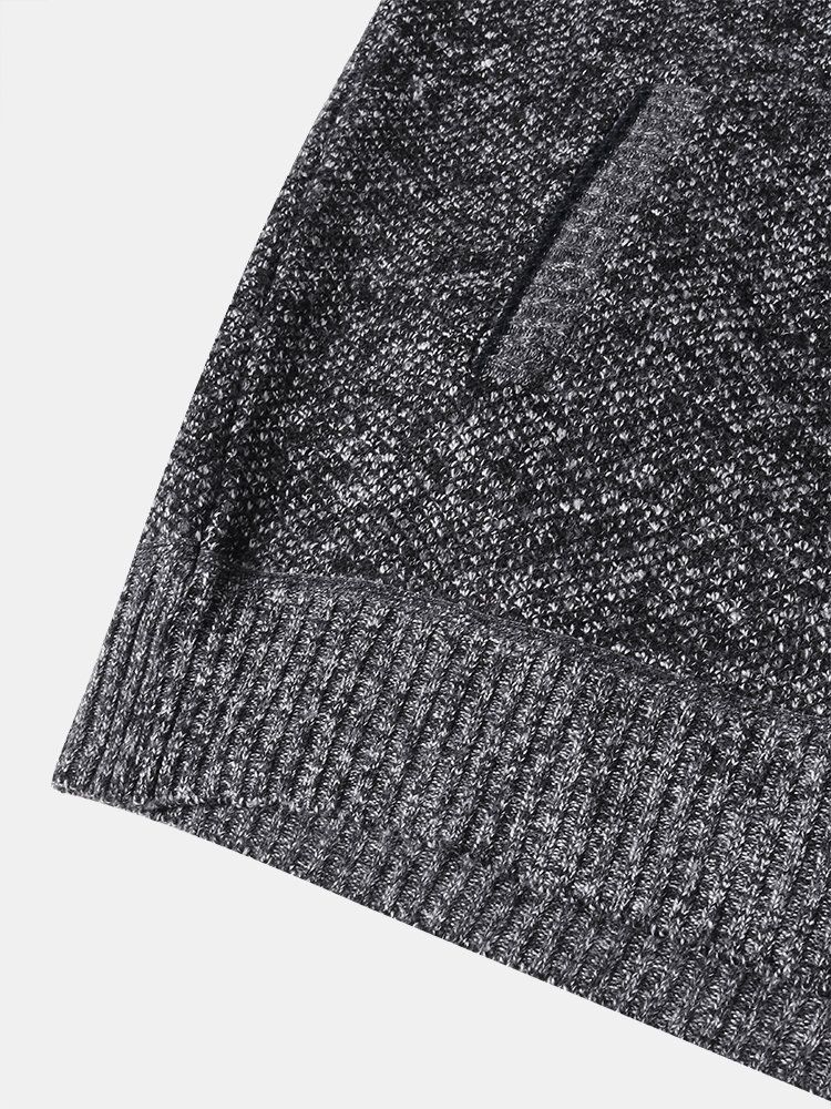 Pull Cardigan Décontracté Épais Tricoté À Col Montant Pour Hommes