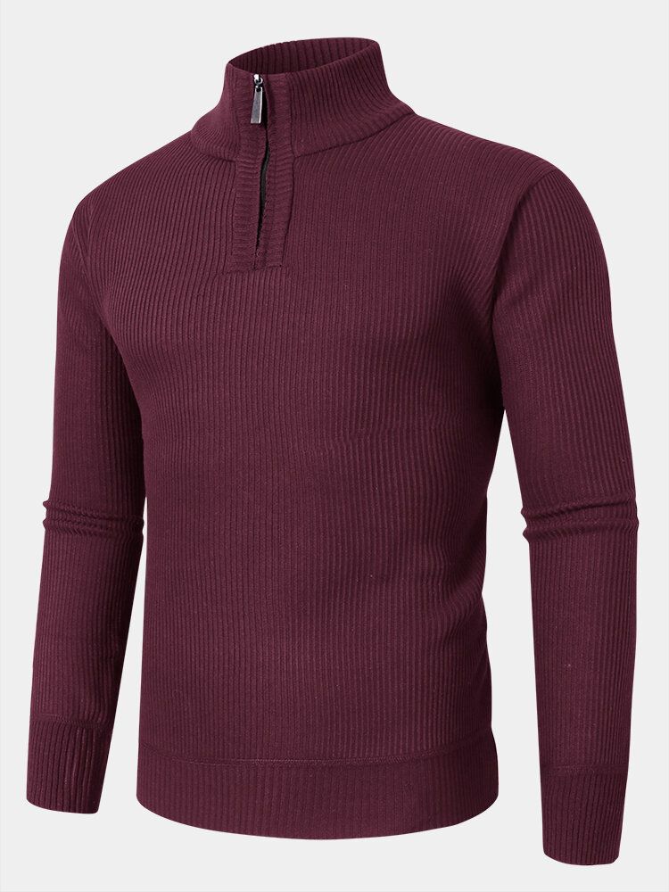 Pulls Chauds À Manches Longues En Tricot De Couleur Unie Pour Hommes