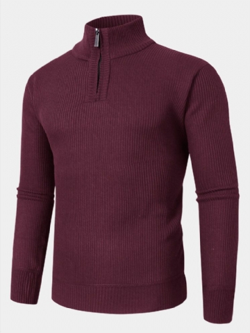 Pulls Chauds À Manches Longues En Tricot De Couleur Unie Pour Hommes