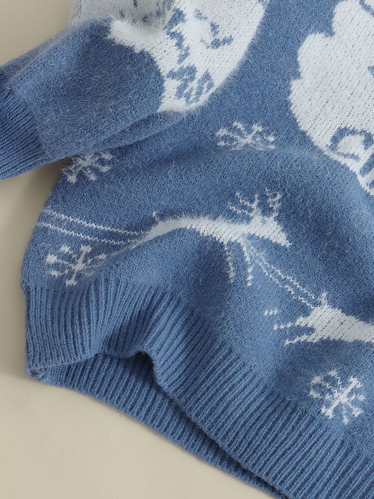 Pulls Décontractés À Motif De Père Noël En Tricot Thermique Pour Femmes