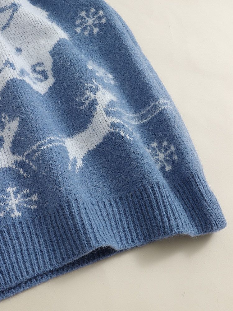 Pulls Décontractés À Motif De Père Noël En Tricot Thermique Pour Femmes