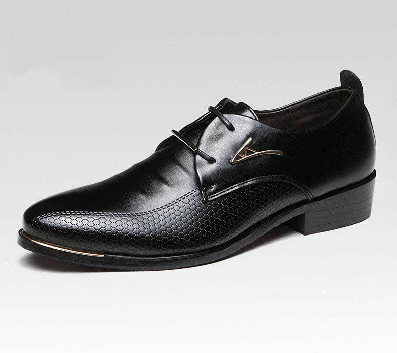 Robe D'affaires Pour Hommes Oxfords En Cuir Mocassins Plats À Lacets Chaussures Décontractées