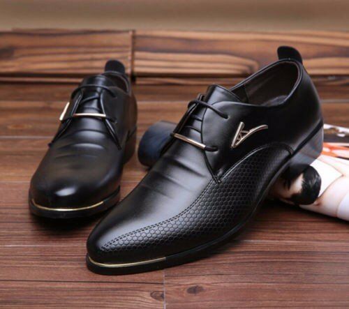 Robe D'affaires Pour Hommes Oxfords En Cuir Mocassins Plats À Lacets Chaussures Décontractées